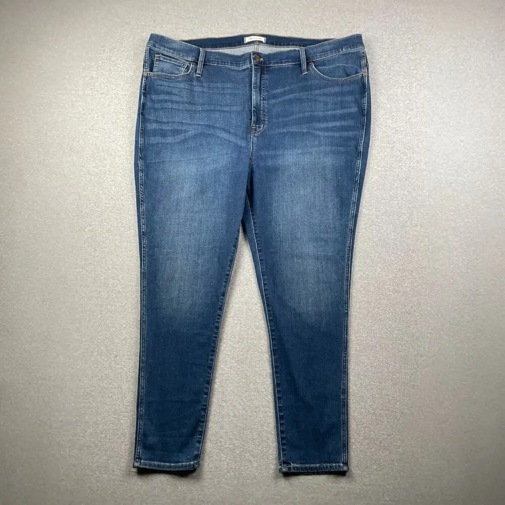 Madewell Jeans Womens 37 Blue Skinny Roadtripper High Rise Stretch Medium Wash